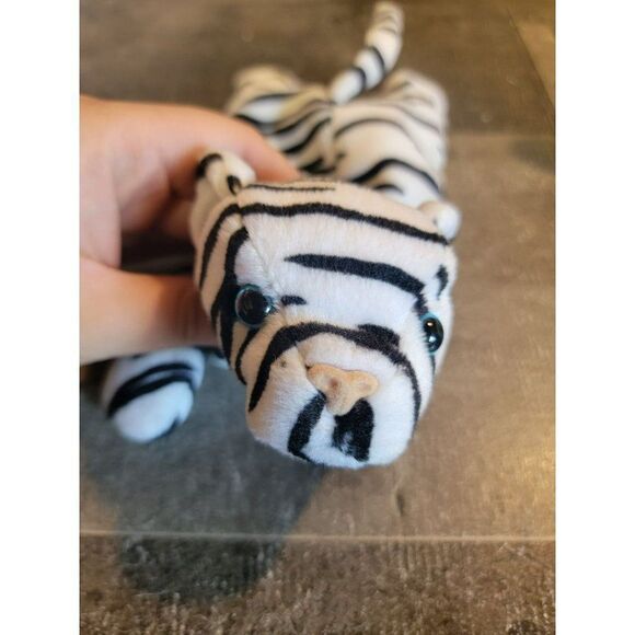 White striped tiger stuffed animal zoo toy figure - Picture 2 of 4